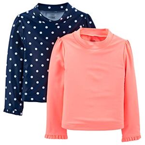 Simple Joys by Carter's Juego de 2 Camisetas de protección para niñas pequeñas y bebés, Rosa Coral/Azul Marino, 18 Meses Simple Joys by Carter's Juego de 2 Camisetas de protección para niñas pequeñas y bebés, Rosa Coral/Azul Marino, 18 Meses