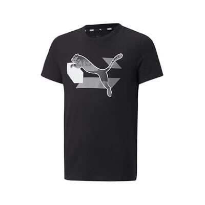 PUMA Alpha Graphic Tee B, T Shirt Unisex Bebé, Negro (Black), 8 Años PUMA Alpha Graphic Tee B, T Shirt Unisex Bebé, Negro (Black), 8 Años