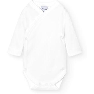 BABIDU Body Perchado de Manga Larga con Cierre Cruzado Color Blanco, Talla 12 Meses. BABIDU Body Perchado de Manga Larga con Cierre Cruzado Color Blanco, Talla 12 Meses.