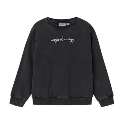 NAME IT Niñas Nkfliva Rxl Sweat UNB Box, Negro, 134-140 NAME IT Niñas Nkfliva Rxl Sweat UNB Box, Negro, 134-140