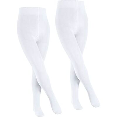 FALKE Family Multipack K Ti algodón gruesas lisas 2 piezas, Pantimedias Unisex niños, Blanco White 2000, 152-164 FALKE Family Multipack K Ti algodón gruesas lisas 2 piezas, Pantimedias Unisex niños, Blanco White 2000, 152-164