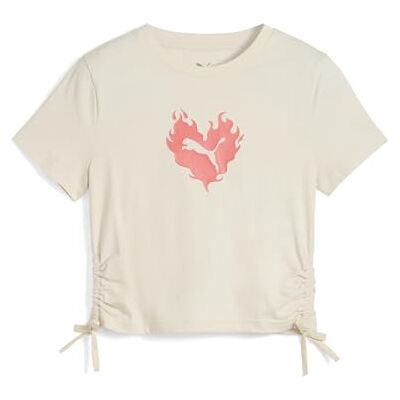 PUMA Flaming Love Knotted tee G, Camisetas Niñas, Alpine Snow, 140 PUMA Flaming Love Knotted tee G, Camisetas Niñas, Alpine Snow, 140