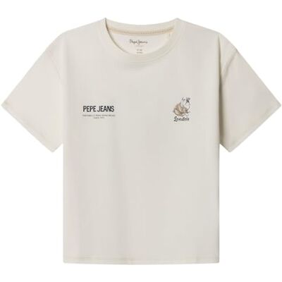 Pepe Jeans Cutbert Camiseta, Blanco (Mousse White), 12 años para Niños Pepe Jeans Cutbert Camiseta, Blanco (Mousse White), 12 años para Niños