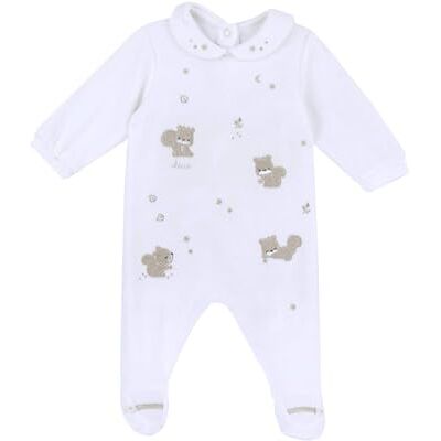 Chicco Mono de Chenilla Con Abertura En Rótula, Bebé-Niñas, Blanco, 3 meses, Diseñado en Italia Chicco Mono de Chenilla Con Abertura En Rótula, Bebé-Niñas, Blanco, 3 meses, Diseñado en Italia