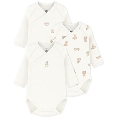 Petit Bateau – Lote de bodies cruzados de manga larga de algodón impreso para bebé 00 ropa interior día mixta bebé (paquete de 3), Multicolor, 6 mes Petit Bateau – Lote de bodies cruzados de manga larga de algodón impreso para bebé 00 ropa interior día mixta bebé (paquete de 3), Multicolor, 6 mes