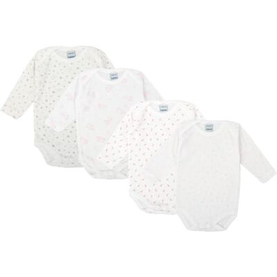 BABIDU Pack 4 Bodys Bebé Cruzado Manga Larga Algodón 100% Suave Transpirable, Body Recién Nacido Unisex Primera Puesta Niño y Niña, Ideal para Uso Diario y Piel Sensible BABIDU Pack 4 Bodys Bebé Cruzado Manga Larga Algodón 100% Suave Transpirable, Body Recién Nacido Unisex Primera Puesta Niño y Niña, Ideal para Uso Diario y Piel Sensible