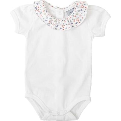 BABIDU Body Bebé Manga Corta con Volante Estampado Floral en Cuello Redondo, Algodón 100%, Cierre Trasero y Corchetes en Entrepierna, Suave, Transpirable e Hipoalergénico, Unisex BABIDU Body Bebé Manga Corta con Volante Estampado Floral en Cuello Redondo, Algodón 100%, Cierre Trasero y Corchetes en Entrepierna, Suave, Transpirable e Hipoalergénico, Unisex