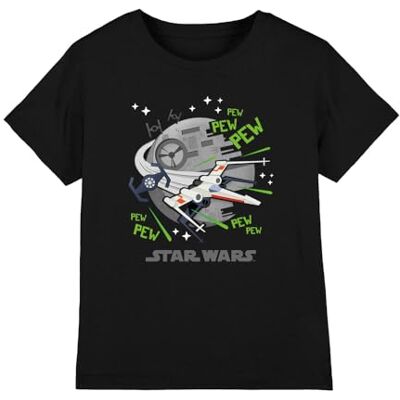 Star Wars Pew Pew Xwing Camiseta Unisex para niños, Color Negro, 12-13 años, Negro, 12-13 años Star Wars Pew Pew Xwing Camiseta Unisex para niños, Color Negro, 12-13 años, Negro, 12-13 años