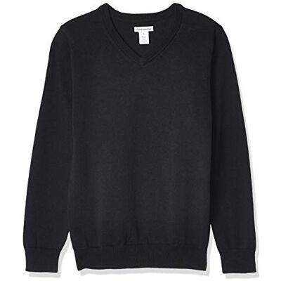 Amazon Essentials Jersey de Cuello en v y Algodón para Uniforme Unisex Niño, Negro Mezcla, 5 años Amazon Essentials Jersey de Cuello en v y Algodón para Uniforme Unisex Niño, Negro Mezcla, 5 años