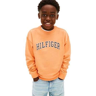 Tommy Hilfiger Hilfiger Varsity KB0KB10404 Sudadera para niño, Color Naranja (Beso del Sol desteñido), 8 años Tommy Hilfiger Hilfiger Varsity KB0KB10404 Sudadera para niño, Color Naranja (Beso del Sol desteñido), 8 años