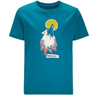 Jack Wolfskin Jungen Wolf & Van T B Camiseta de Manga Corta, Color Azul, Everest Blue, 116 cm Jack Wolfskin Jungen Wolf & Van T B Camiseta de Manga Corta, Color Azul, Everest Blue, 116 cm