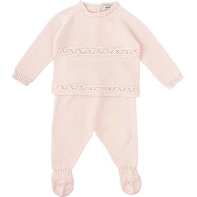 BABIDU Conjunto para Bebé con Jersey de Punto Diseño Silencio y Polaina a Juego, Detalles Calados en Pecho y Mangas, Cuello Redondo y Cierre con Botones, Confeccionado en Algodón Suave BABIDU Conjunto para Bebé con Jersey de Punto Diseño Silencio y Polaina a Juego, Detalles Calados en Pecho y Mangas, Cuello Redondo y Cierre con Botones, Confeccionado en Algodón Suave