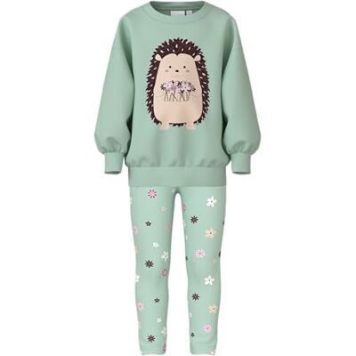 NAME IT Sweat Set Nmfvalona LS Long RLX Sudadera, Conjunto UNB, Verde Gossamer, 122 para Niñas NAME IT Sweat Set Nmfvalona LS Long RLX Sudadera, Conjunto UNB, Verde Gossamer, 122 para Niñas