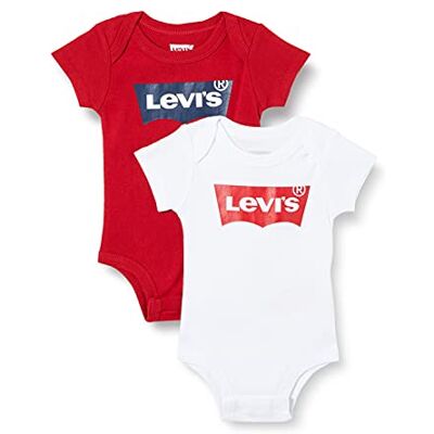 Levi's Batwing 2pk bodysuit Unisex bebé Blanco/Rojo 6-12 meses Levi's Batwing 2pk bodysuit Unisex bebé Blanco/Rojo 6-12 meses