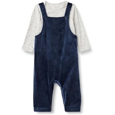Amazon Essentials x Sofia Grainge Conjunto de Mono de Terciopelo y Bodi de Manga Larga Unisex Bebés, Pack de 2, Azul Marino/Oveja, 3-6 meses Amazon Essentials x Sofia Grainge Conjunto de Mono de Terciopelo y Bodi de Manga Larga Unisex Bebés, Pack de 2, Azul Marino/Oveja, 3-6 meses