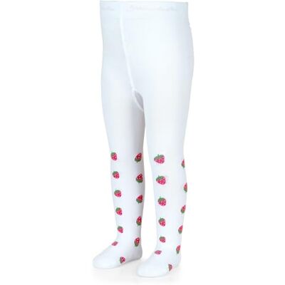 Sterntaler Medias de fresas para niños con estampado, medias para niña con cintura elástica para un agarre cómodo, medias cómodas y versátiles para combinar, Blanco, 62 Sterntaler Medias de fresas para niños con estampado, medias para niña con cintura elástica para un agarre cómodo, medias cómodas y versátiles para combinar, Blanco, 62
