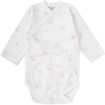 BABIDU Body Bebé Cruzado Manga Larga con Estampado de Ositos y Lunas, Algodón 100%, Cierre Lateral y Entrepierna con Corchetes, Suave, Transpirable e Hipoalergénico, Ropa Bebé Unisex BABIDU Body Bebé Cruzado Manga Larga con Estampado de Ositos y Lunas, Algodón 100%, Cierre Lateral y Entrepierna con Corchetes, Suave, Transpirable e Hipoalergénico, Ropa Bebé Unisex