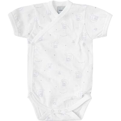 BABIDU Body Bebé Cruzado Manga Corta con Estampado de Ositos, Algodón 100%, Cierre Lateral con Corchetes y Entrepierna, Suave, Transpirable e Hipoalergénico, Fácil de Poner, Unisex BABIDU Body Bebé Cruzado Manga Corta con Estampado de Ositos, Algodón 100%, Cierre Lateral con Corchetes y Entrepierna, Suave, Transpirable e Hipoalergénico, Fácil de Poner, Unisex