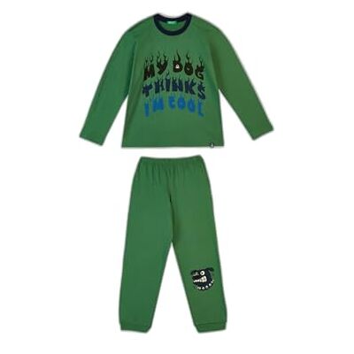 United Pig(Maglia+Pant) Juego de Pijama, Verde, Medium para Niños United Pig(Maglia+Pant) Juego de Pijama, Verde, Medium para Niños