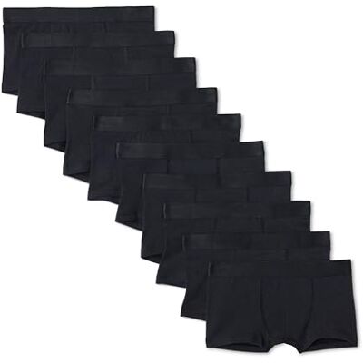 Amazon Essentials Calzoncillo Bóxer de Algodón Jersey Niños, Paquete de 10, Negro, 5 años Amazon Essentials Calzoncillo Bóxer de Algodón Jersey Niños, Paquete de 10, Negro, 5 años