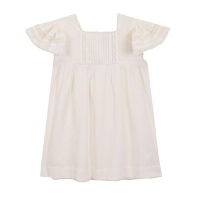 Gocco Vestido con JARETAS Y Tiras Bordadas, Blanco, 11-12 años para Niñas Gocco Vestido con JARETAS Y Tiras Bordadas, Blanco, 11-12 años para Niñas