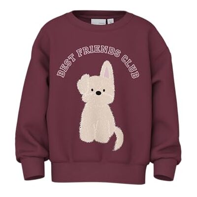 NAME IT Niñas Nmfviloui LS RLX Sweat BRU, Granate, 104 NAME IT Niñas Nmfviloui LS RLX Sweat BRU, Granate, 104