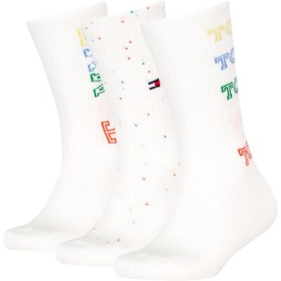 Tommy Hilfiger Multicolor Calcetines Redondos, Blanco, 31-34 Unisex niños Tommy Hilfiger Multicolor Calcetines Redondos, Blanco, 31-34 Unisex niños