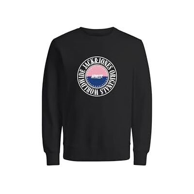 JACK & JONES JORCOBIN Sudadera con Cuello Redondo MNI, Negro, 7 años JACK & JONES JORCOBIN Sudadera con Cuello Redondo MNI, Negro, 7 años
