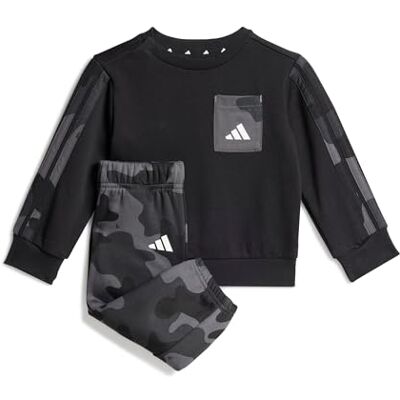 Adidas Unisex Bimbi 0-24 Seasonal Essentials Infants Camo Fleece Jogger Set in French Terry, black/white, 9-12 Months Adidas Unisex Bimbi 0-24 Seasonal Essentials Infants Camo Fleece Jogger Set in French Terry, black/white, 9-12 Months