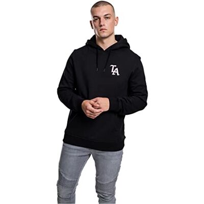 Tee Sudadera con Capucha LA de Manga Larga, Estampación Delantera y Trasera, Bolsillo Delantero, Moda Urbana, Negro, Tallas XS XXL Tee Sudadera con Capucha LA de Manga Larga, Estampación Delantera y Trasera, Bolsillo Delantero, Moda Urbana, Negro, Tallas XS XXL