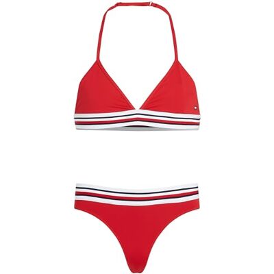 Tommy Hilfiger Conjunto de bikini Chicas Triangle Set Anudable al cuello, Rojo (Primary Red), 12-14 Años Tommy Hilfiger Conjunto de bikini Chicas Triangle Set Anudable al cuello, Rojo (Primary Red), 12-14 Años