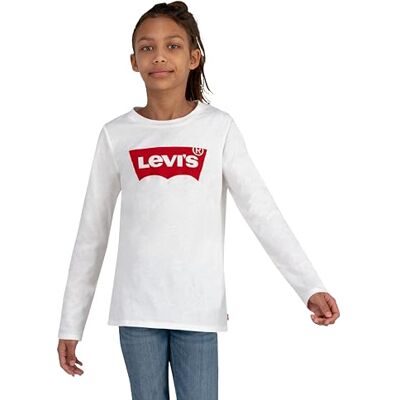 Levi's Lvg L/S Batwing tee, Camiseta Bebé-Niñas, Blanco, 6 Meses Levi's Lvg L/S Batwing tee, Camiseta Bebé-Niñas, Blanco, 6 Meses