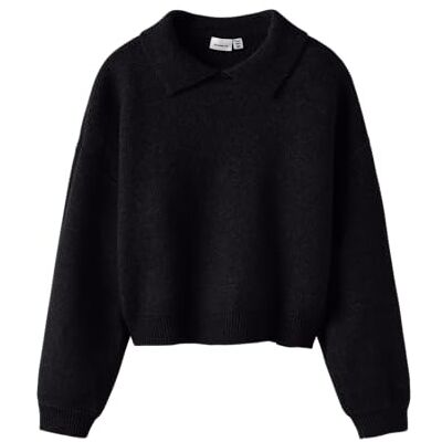NAME IT Nkfsonia LS Polo Knit, Negro, 134-140 para Niñas NAME IT Nkfsonia LS Polo Knit, Negro, 134-140 para Niñas