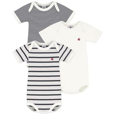 Petit Bateau , Body a Rayas de Manga Corta Unisex bebé (Pack de 3), Variante 1, 24 meses Petit Bateau , Body a Rayas de Manga Corta Unisex bebé (Pack de 3), Variante 1, 24 meses