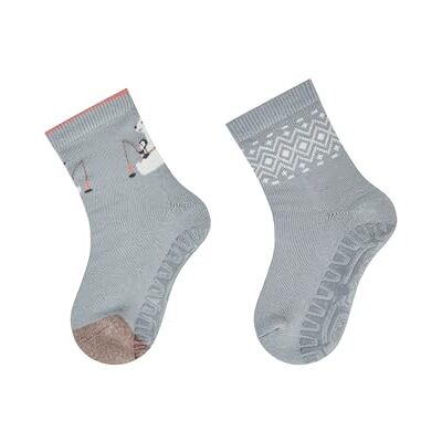 Sterntaler Fliesen Flitzer AIR Calcetines antideslizantes para bebé, diseño de oso polar y noruego, suela antideslizante y permeable al aire, color azul grisáceo, talla 18 Sterntaler Fliesen Flitzer AIR Calcetines antideslizantes para bebé, diseño de oso polar y noruego, suela antideslizante y permeable al aire, color azul grisáceo, talla 18