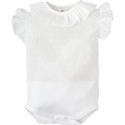 BABIDU Body Exterior Bebé Sin Mangas Algodón 100%, Tejido Plumetti con Volante en Cuello y Hombros, Cierre con Broches en Entrepierna, Ropa Bebé Recién Nacido Unisex BABIDU Body Exterior Bebé Sin Mangas Algodón 100%, Tejido Plumetti con Volante en Cuello y Hombros, Cierre con Broches en Entrepierna, Ropa Bebé Recién Nacido Unisex