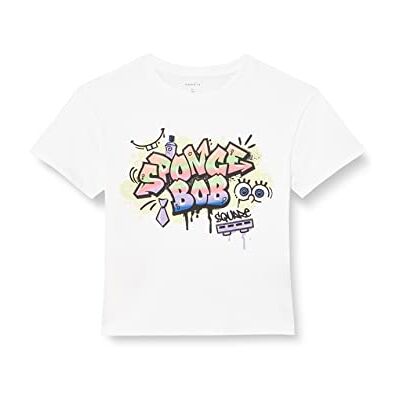 NAME IT Camiseta Unisex NKNFYF Bob Esponja, SS Boxy CPLG, Color Blanco Brillante, 116, Blanco Brillante, 6 años NAME IT Camiseta Unisex NKNFYF Bob Esponja, SS Boxy CPLG, Color Blanco Brillante, 116, Blanco Brillante, 6 años