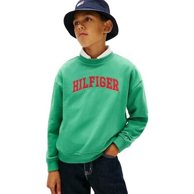 Tommy Hilfiger Hilfiger Varsity KB0KB10404 Sudadera para niño, Color Verde (Bahama Green), 12 años Tommy Hilfiger Hilfiger Varsity KB0KB10404 Sudadera para niño, Color Verde (Bahama Green), 12 años