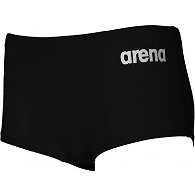 ARENA Solid Squared Bañador Short, Niños, Negro (Black/White), 8-9 ARENA Solid Squared Bañador Short, Niños, Negro (Black/White), 8-9