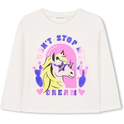 Billieblush Camiseta para niña, Blanco, 8 años Billieblush Camiseta para niña, Blanco, 8 años