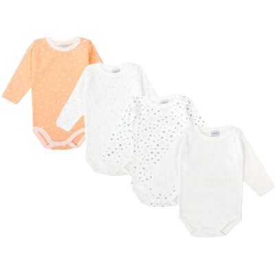 BABIDU Pack 4 Bodys Bebé Abertura Hombro Manga Larga Algodón 100% Suave Transpirable, Body Recién Nacido Unisex Primera Puesta Niño y Niña, Ideal para Uso Diario y Piel Sensible BABIDU Pack 4 Bodys Bebé Abertura Hombro Manga Larga Algodón 100% Suave Transpirable, Body Recién Nacido Unisex Primera Puesta Niño y Niña, Ideal para Uso Diario y Piel Sensible