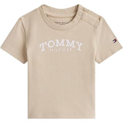 Tommy Hilfiger Camiseta de Manga Corta Bebés Monotype Logo Regular Fit, Beige (Gulf Sand), 92 Tommy Hilfiger Camiseta de Manga Corta Bebés Monotype Logo Regular Fit, Beige (Gulf Sand), 92