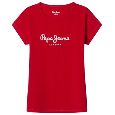 Pepe Jeans Hana Glitter N Camiseta para niña, Rojo (Rojo Rey), 14 años Pepe Jeans Hana Glitter N Camiseta para niña, Rojo (Rojo Rey), 14 años