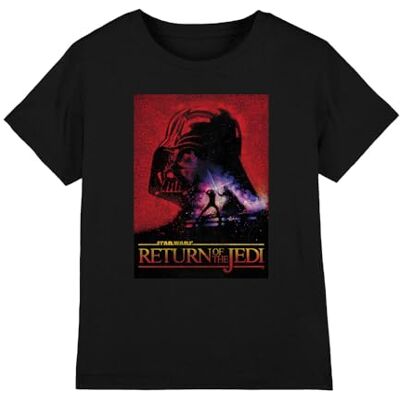 Star Wars Camiseta Unisex para niños de Return of The Jedi Block, Negro, 7-8 años Star Wars Camiseta Unisex para niños de Return of The Jedi Block, Negro, 7-8 años