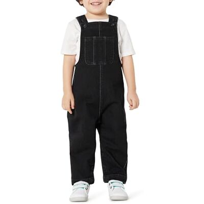 Amazon Essentials Peto Infantil Vaquero Suave y Elástico de Corte Estándar Unisex bebé, Lavado Negro, 104 Amazon Essentials Peto Infantil Vaquero Suave y Elástico de Corte Estándar Unisex bebé, Lavado Negro, 104