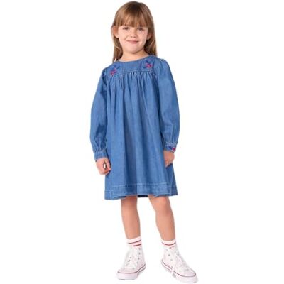 Petit Bateau Pequeño Barco Vestido de niño de Manga Larga de Mezclilla A0dt101 Vestido de niña (Paquete de 1), Azul, 3 años Petit Bateau Pequeño Barco Vestido de niño de Manga Larga de Mezclilla A0dt101 Vestido de niña (Paquete de 1), Azul, 3 años