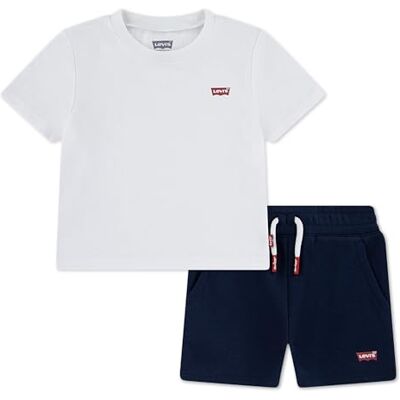 Levi's Conjunto Camiseta Batwing Y Shorts De Punto Blanco Niño Levi's Conjunto Camiseta Batwing Y Shorts De Punto Blanco Niño
