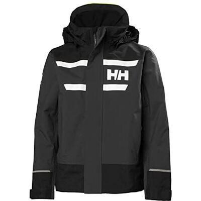 Helly Hansen Jr Salt Port 2.0 Jacket Ebony Junior Unisex 10 Helly Hansen Jr Salt Port 2.0 Jacket Ebony Junior Unisex 10