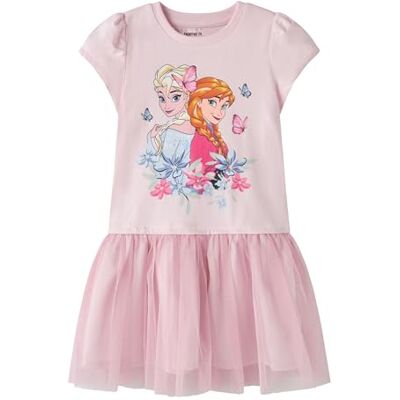 NAME IT Nmfmemma Frozen SS Vestido de Tul Wdi para niña, Color Rosa Cuna, 98 NAME IT Nmfmemma Frozen SS Vestido de Tul Wdi para niña, Color Rosa Cuna, 98
