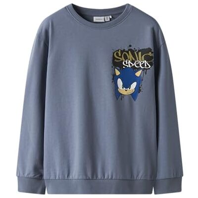 NAME IT Nkmnair Sonic Nreg Sweat BRU Sky, Piedra, 134-140 NAME IT Nkmnair Sonic Nreg Sweat BRU Sky, Piedra, 134-140